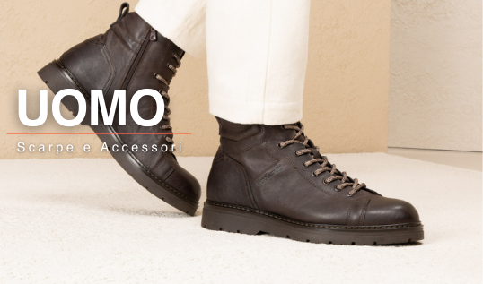 Scarpe Uomo – Anfibio in pelle marrone scuro